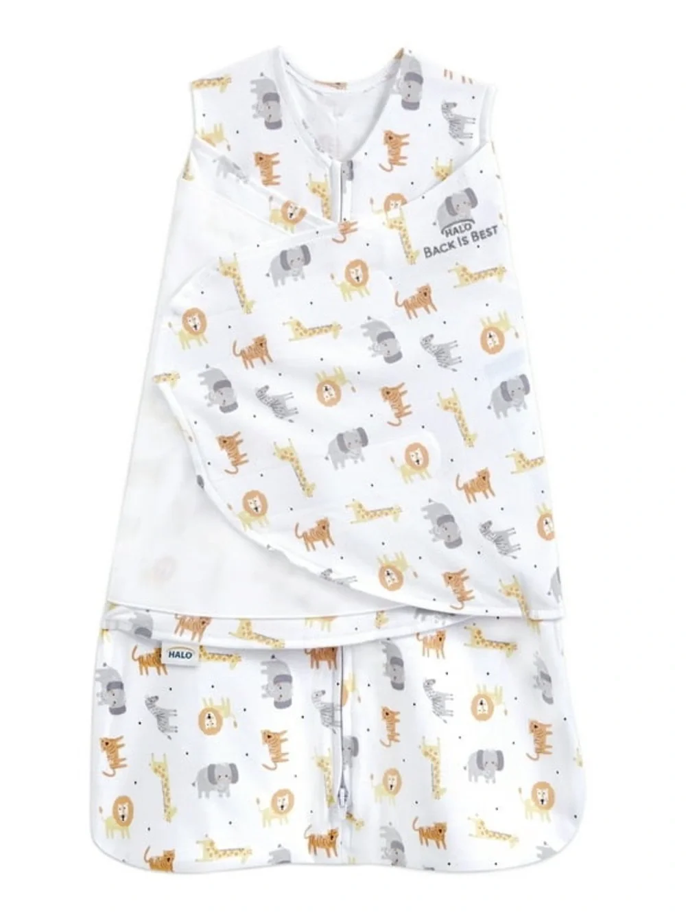 HALO Sleepsack Swaddle, 100 percent cotton, Jungle, Newborn, Unisex, Preemie